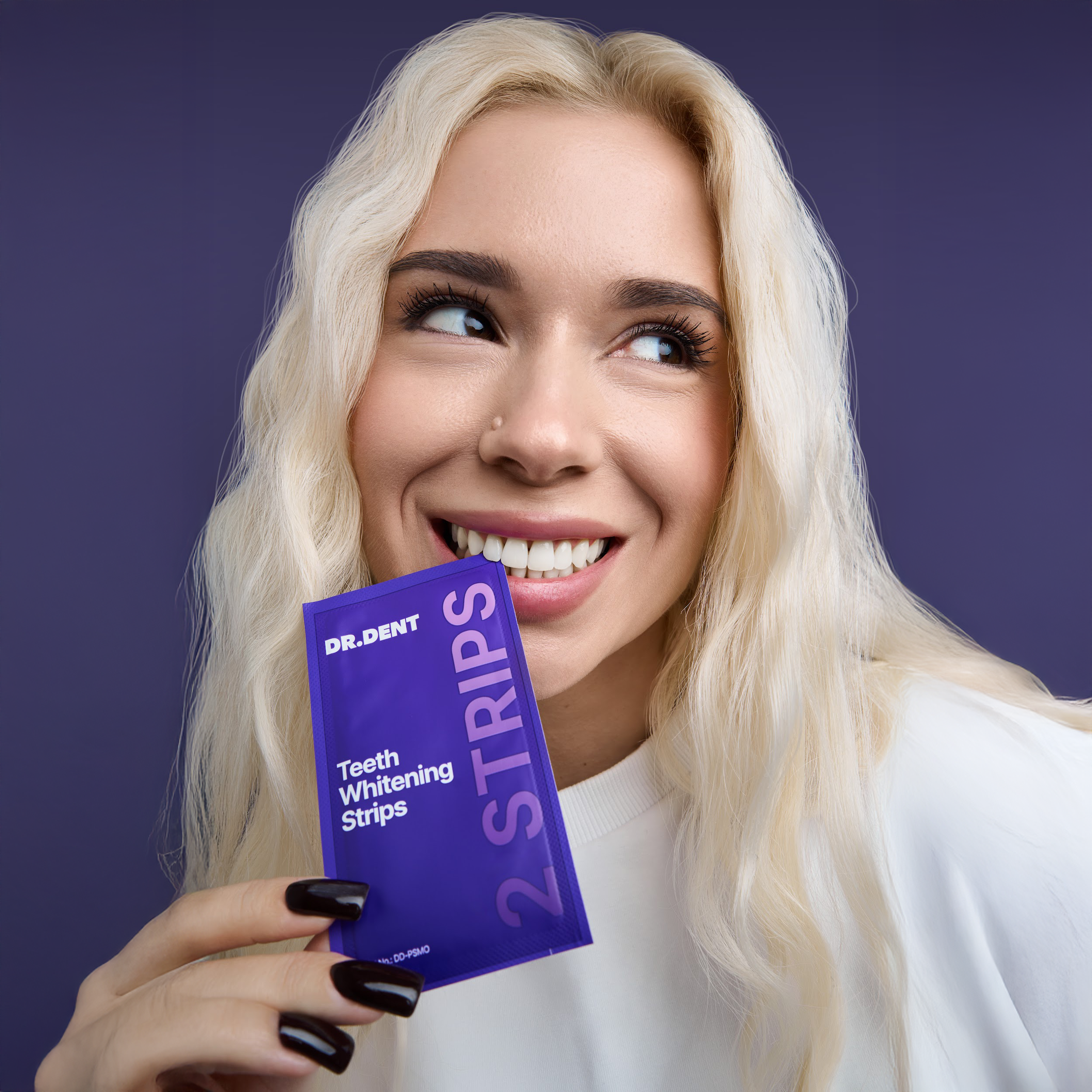 DR.DENT Purple Whitening Strips | 42 Strips | 8 Shades Whiter in 21 Days