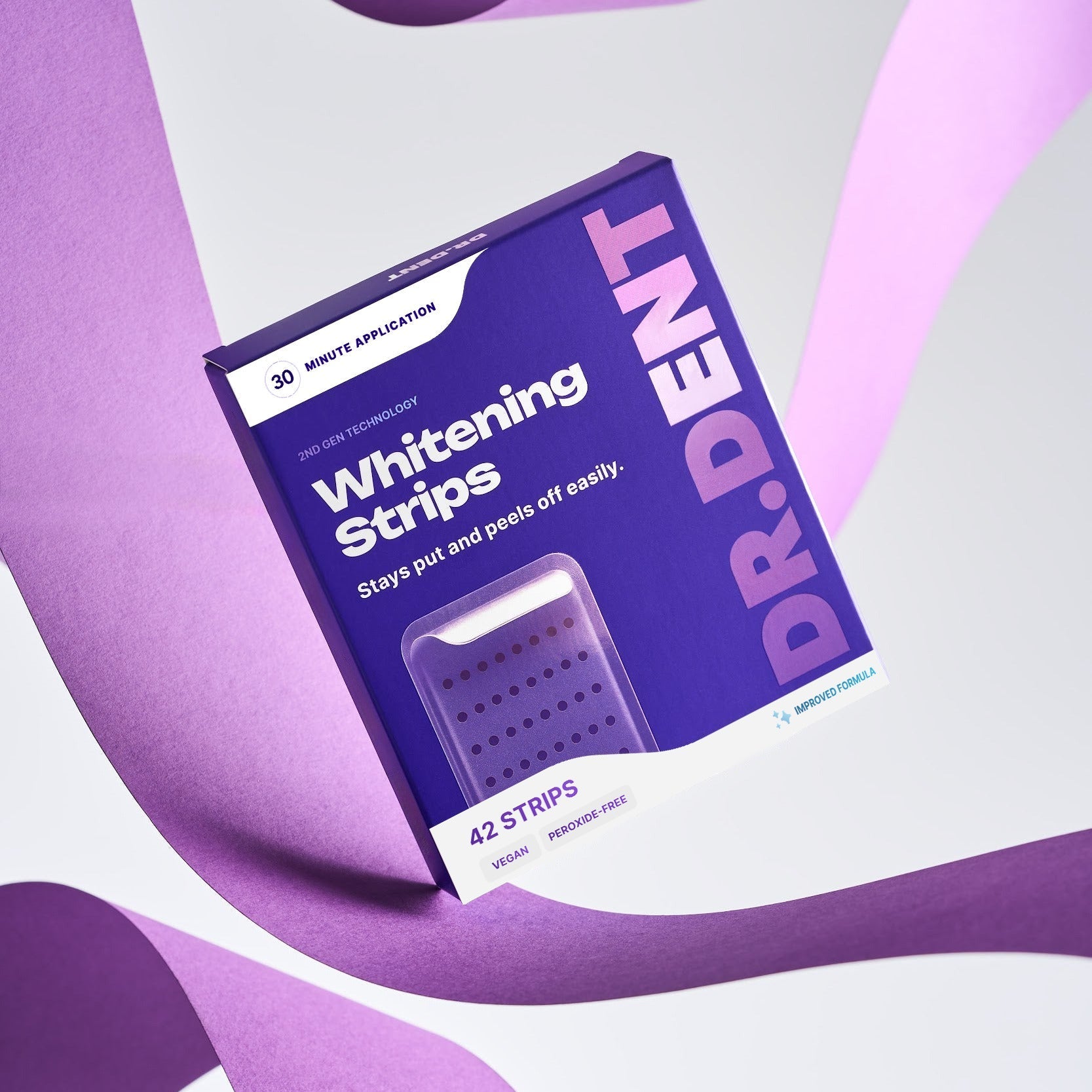 DR.DENT Purple Whitening Strips | 42 Strips | 8 Shades Whiter in 21 Days